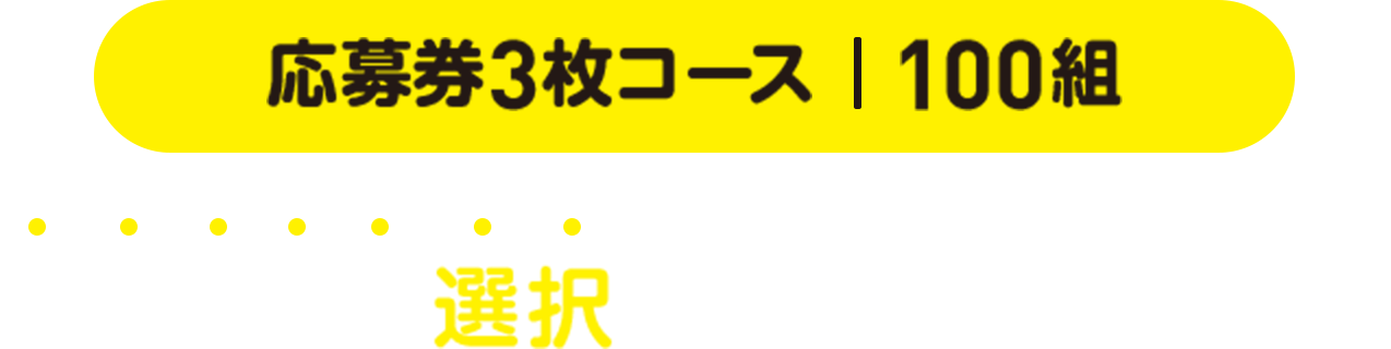 応募券3枚コース | 100組 どちらかを選択してお進みください