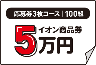 応募券3枚コース|100組 イオン商品券5万円