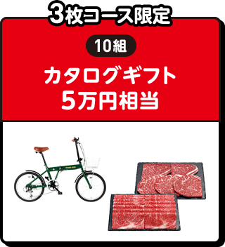 3枚コース限定 | 10組 | カタログギフト 5万円相当