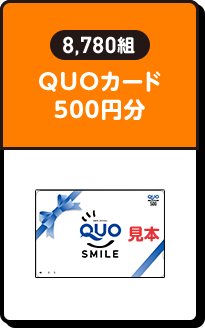 8,780組 | QUOカード 500円分