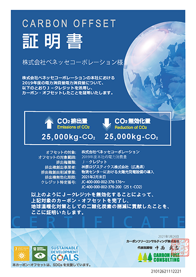 カーボンオフセット証明書